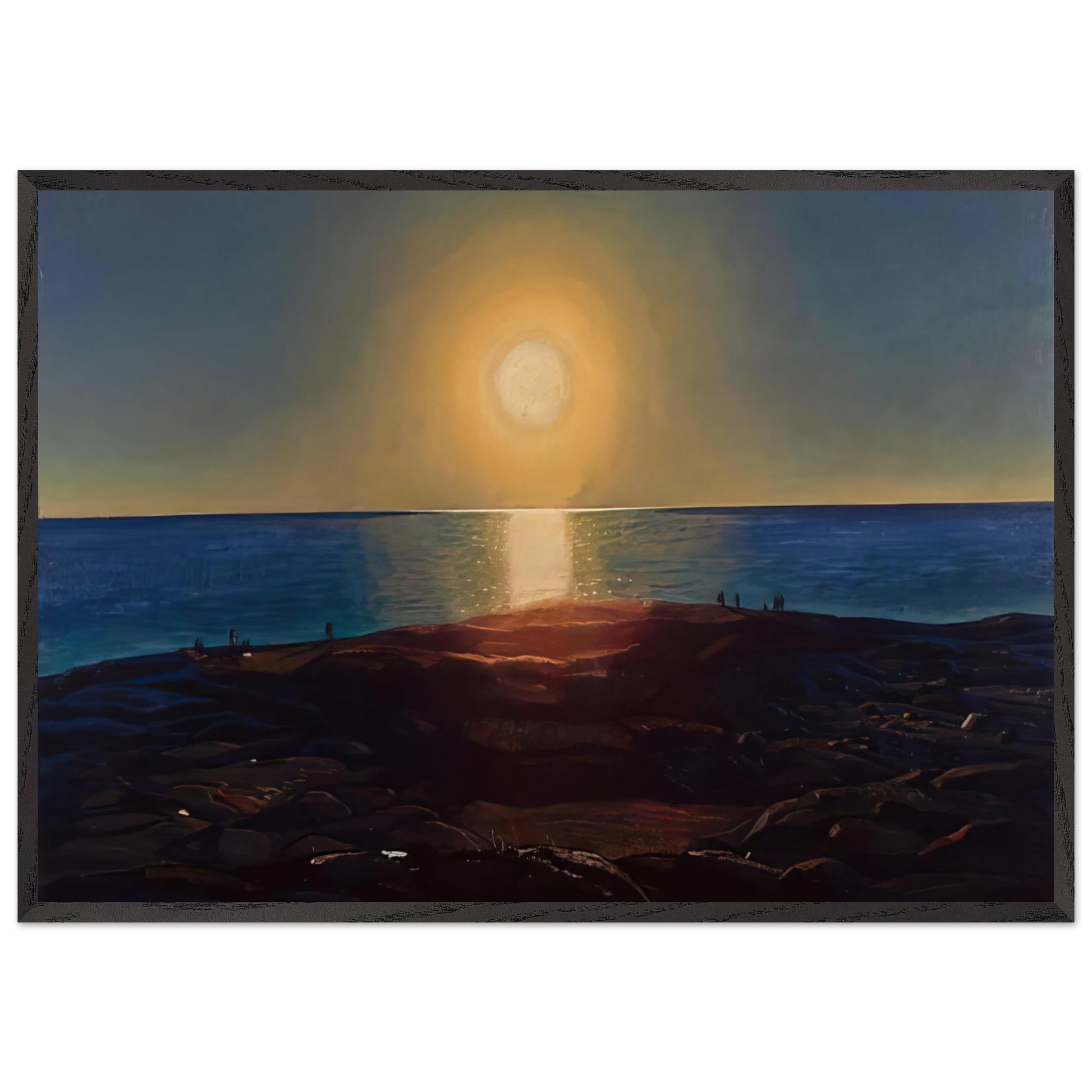 Calm and Free Maine Coast - Rockwell Kent Framed Art Print – Black Wooden Frame - Default Title - -Framed Art Print