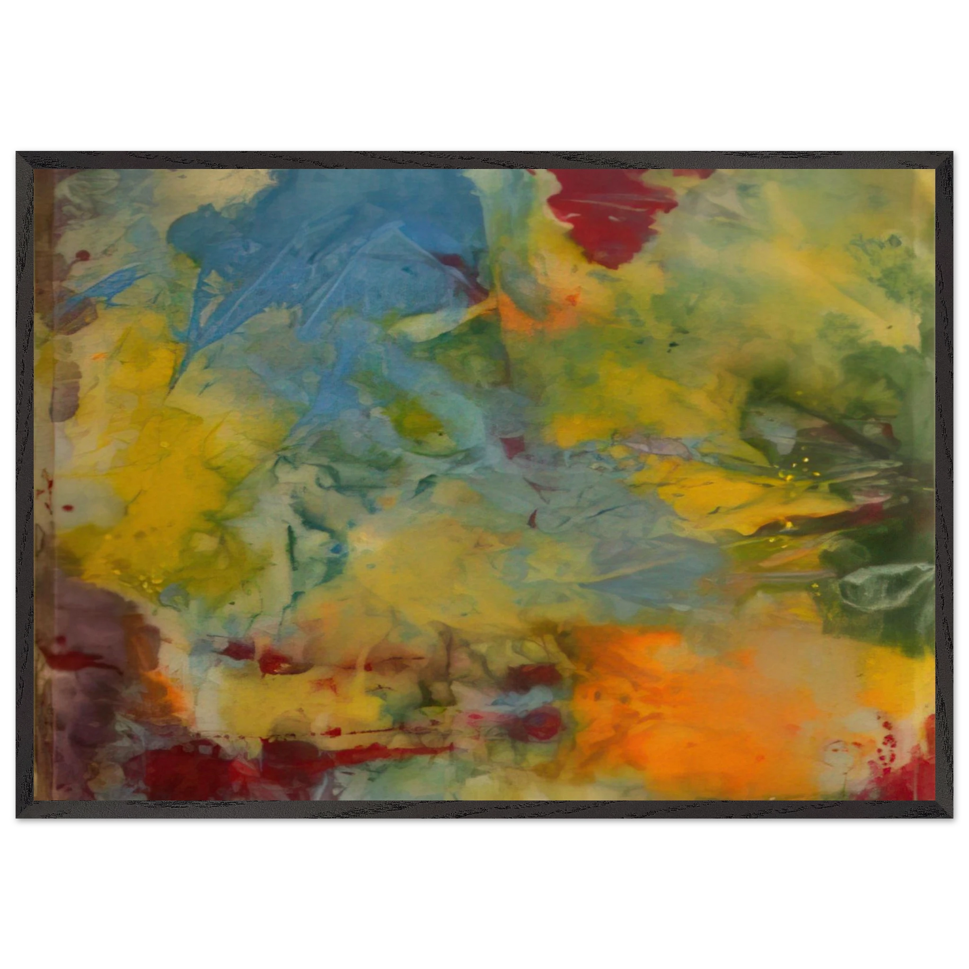 Blue Swirl - Sam Gilliam 70x100 cm / 28x40 inches Framed Art Print – Black Wooden Frame