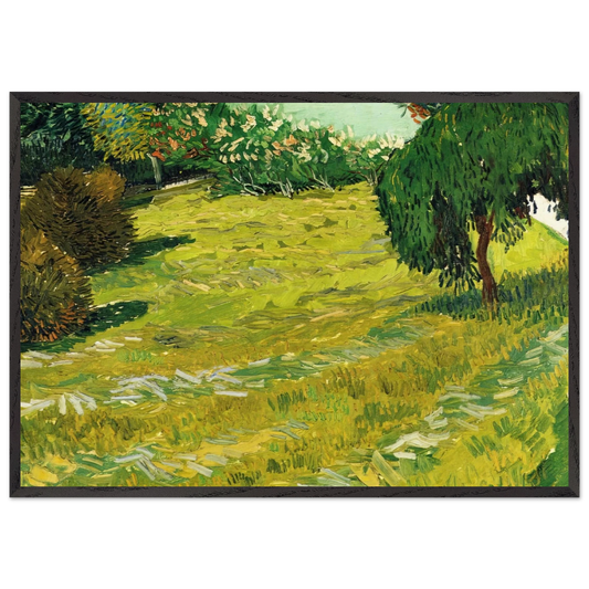Garden with Weeping Willow - Vincent van Gogh 70x100 cm / 28x40 inches Framed Art Print – Black Wooden Frame