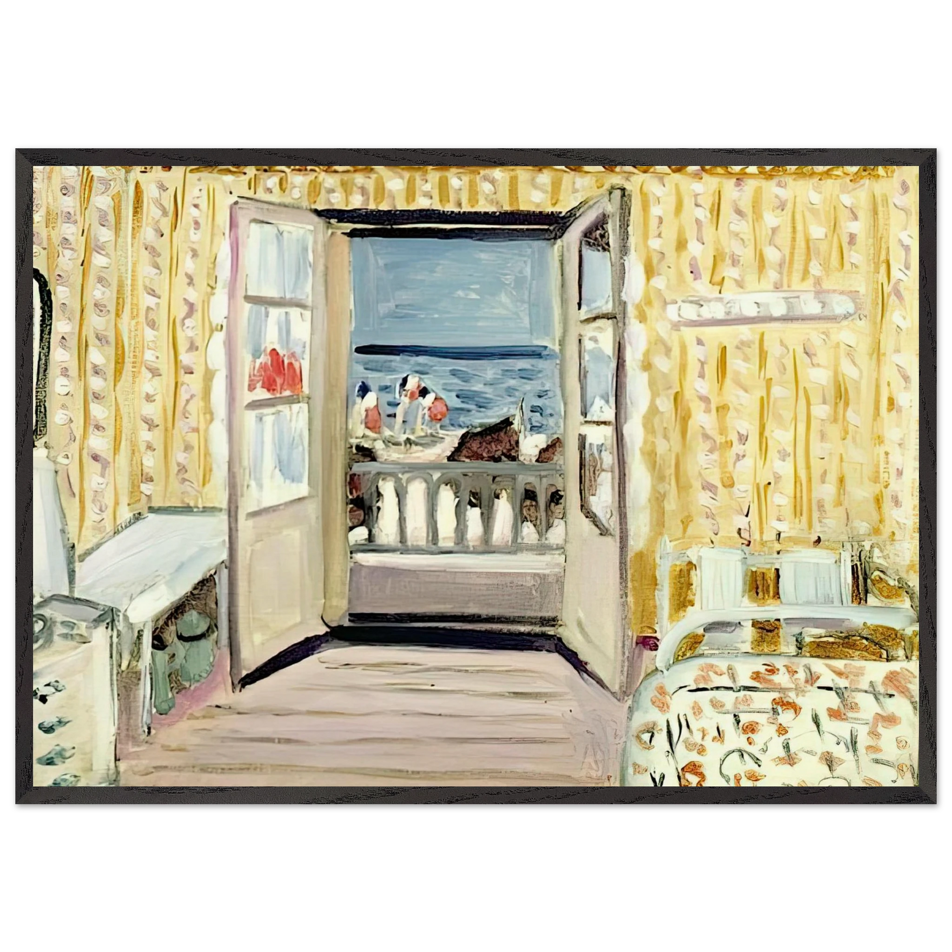 INTERIOR JULY 14TH ETRETAT 1920 - Henri Matisse Framed Art Print – Black Wooden Frame - Default Title - -Framed Art Print