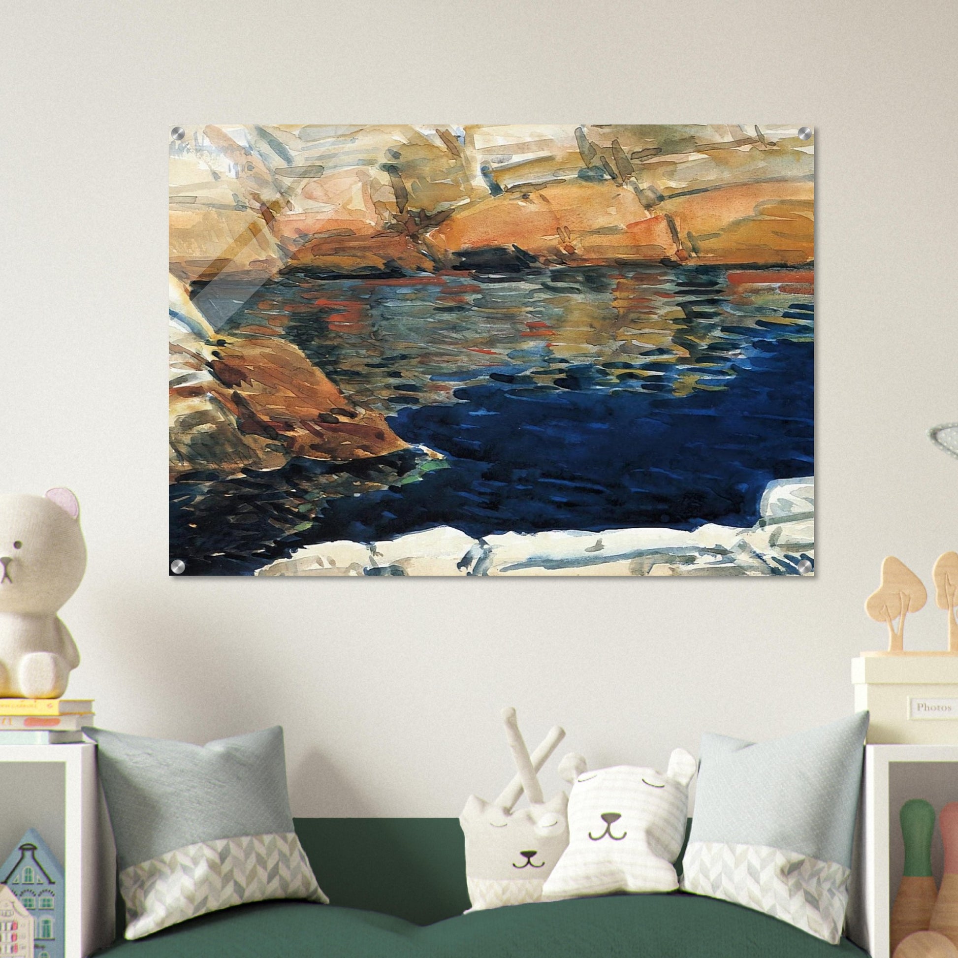 Looking into Beryl Pool - Childe Hassam Acrylic Print - 70x100 cm / 28x40″ inches