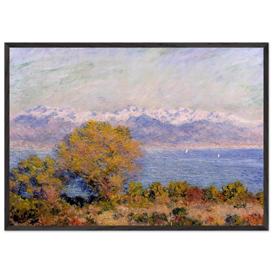 The Alps Seen from Cap dAntibes - claude monet Framed Art Print – Black Wooden Frame - Default Title - -Framed Art Print