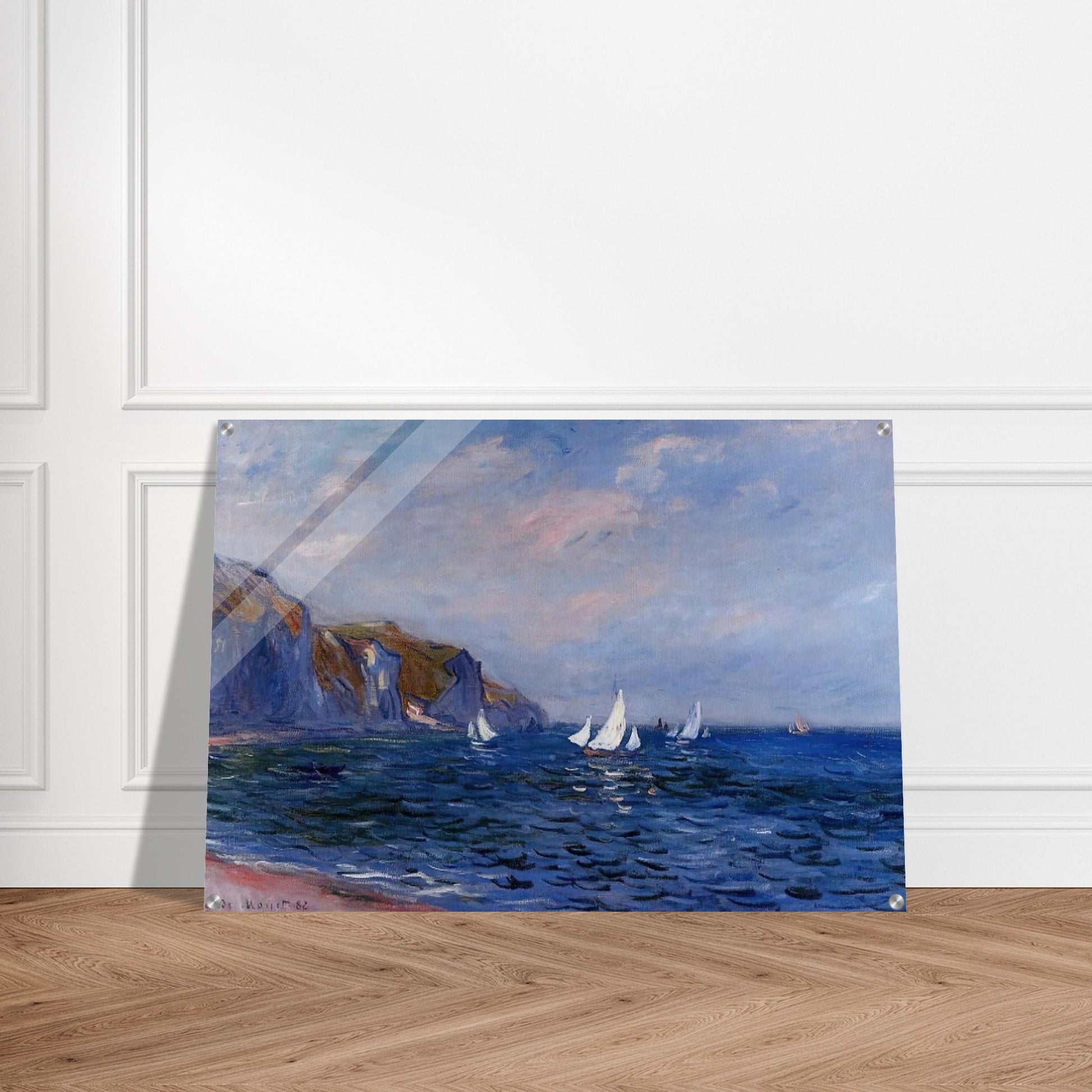 Cliffs and Sailboats at Pourville - claude monet Acrylic Print - 70x100 cm / 28x40″ inches