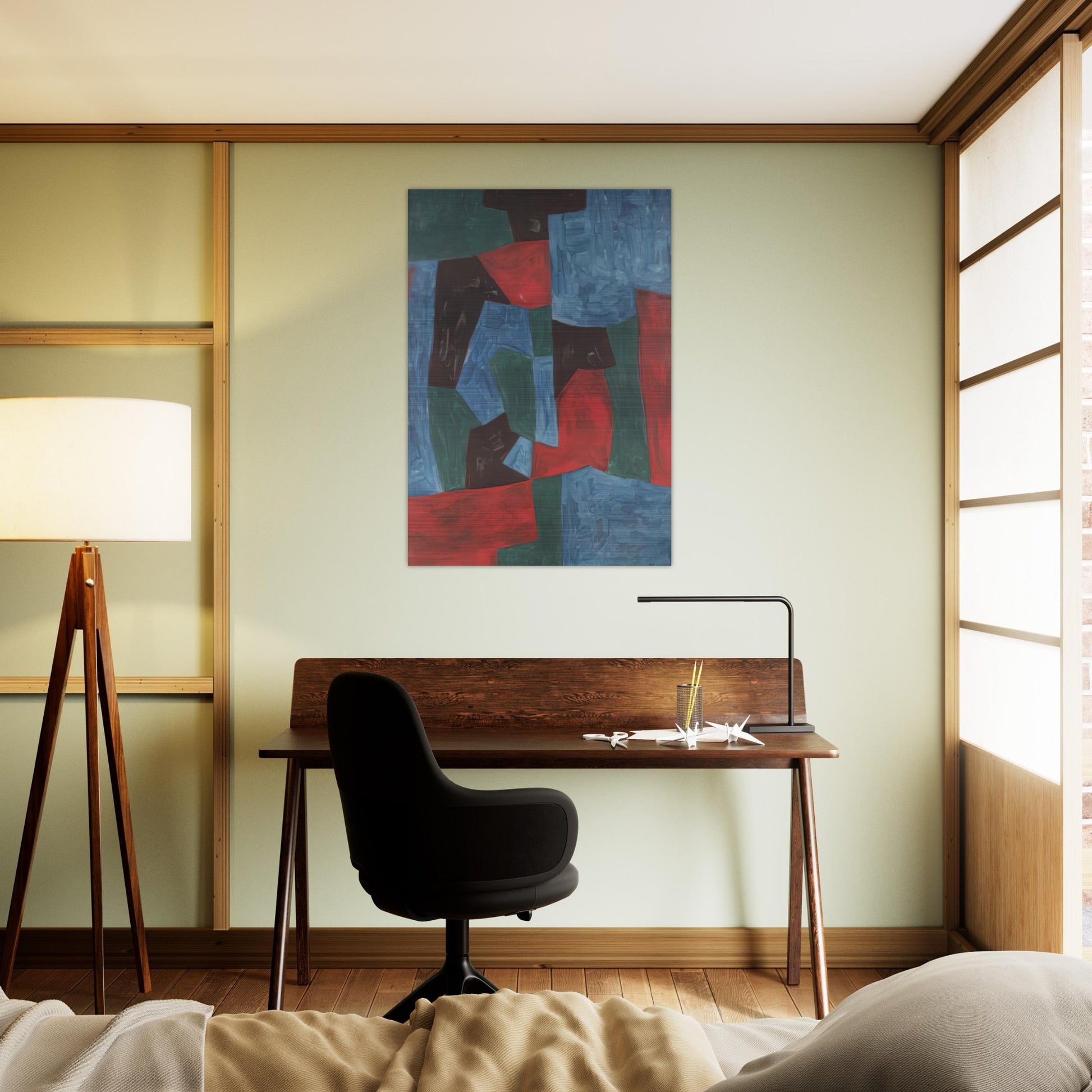 Composition abstraite - 1958 - Serge Poliakoff Brushed Aluminum Print - 70x100 cm / 28x40 inches | Serge Poliakoff Aluminum Print | Serge Poliakoff Prints