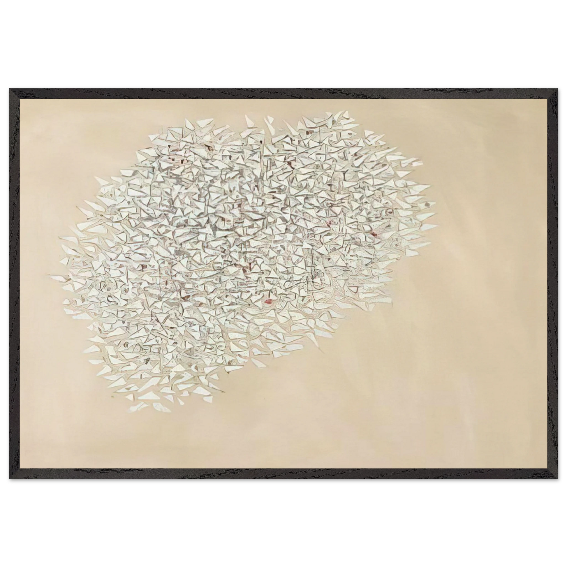 White Mass - 1980 - Robert Goodnough Framed Art Print – Black Wooden Frame - Default Title - -Framed Art Print