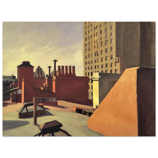 Edward Hopper - City Roofs Fine Art Poster - 13x18 cm / 5x7 inches