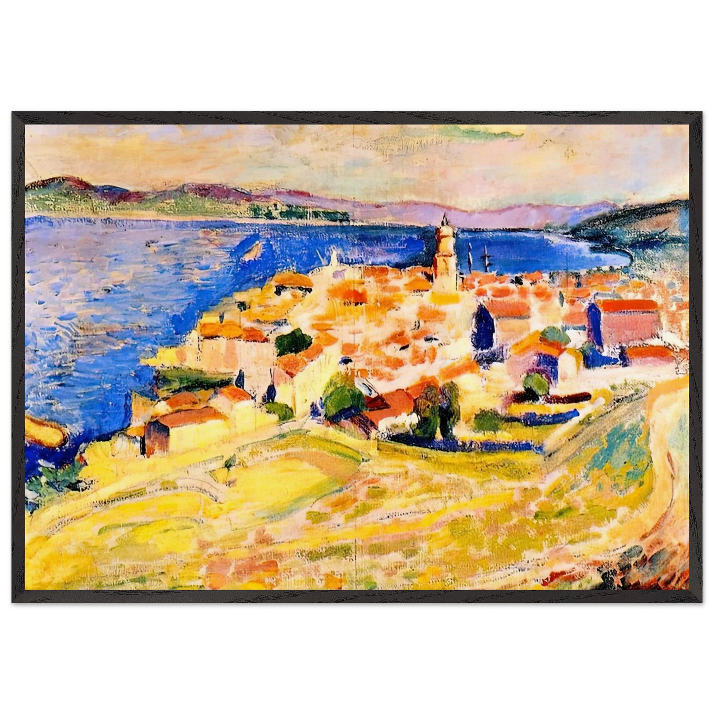 VIEW OF SAINT TROPEZ 1904 - Henri Matisse Framed Art Print – Black Wooden Frame - Default Title - -Framed Art Print