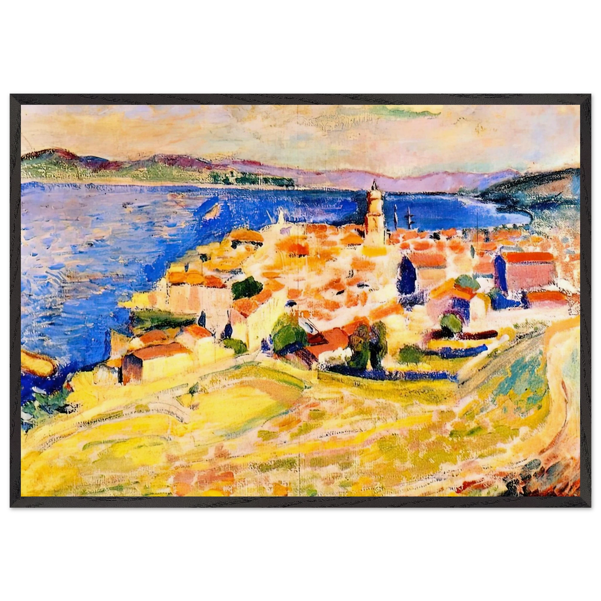 VIEW OF SAINT TROPEZ 1904 - Henri Matisse Framed Art Print – Black Wooden Frame - Default Title - -Framed Art Print