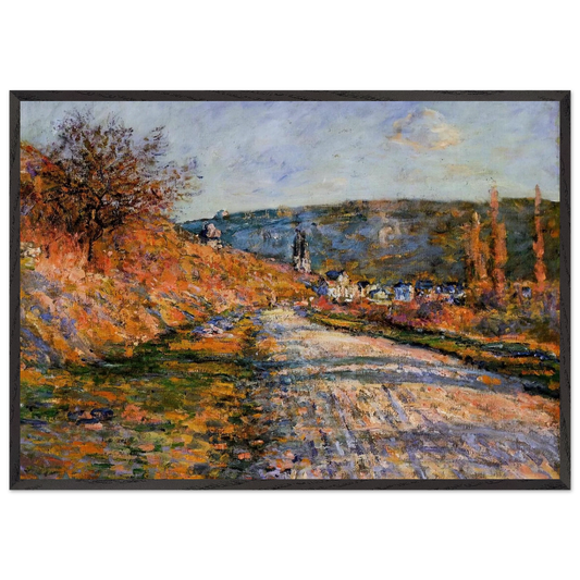 The Road to Vetheuil - claude monet Framed Art Print – Black Wooden Frame - Default Title - -Framed Art Print