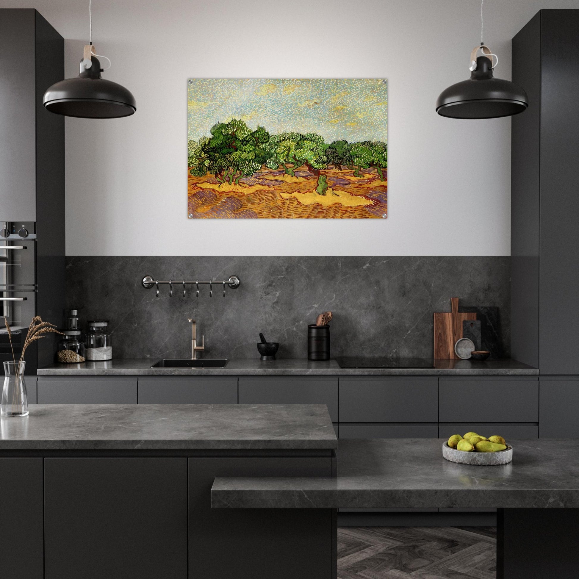 Olive Grove - Pale Blue Sky - Vincent van Gogh Acrylic Print - 70x100 cm / 28x40″ inches | Vincent van Gogh Wall Art | Vincent van Gogh Prints