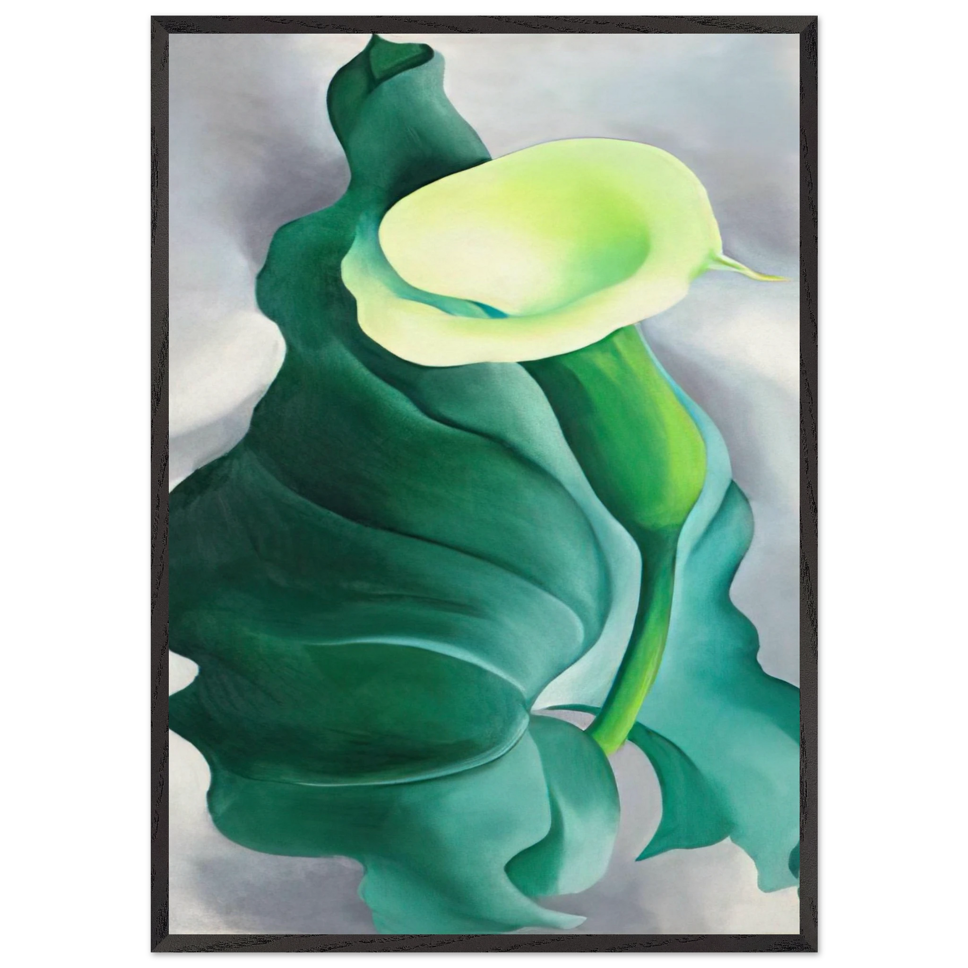 Calla Lily  Lily-Yellow No 2  - Georgia OKeeffe 70x100 cm / 28x40 inches Framed Art Print – Black Wooden Frame