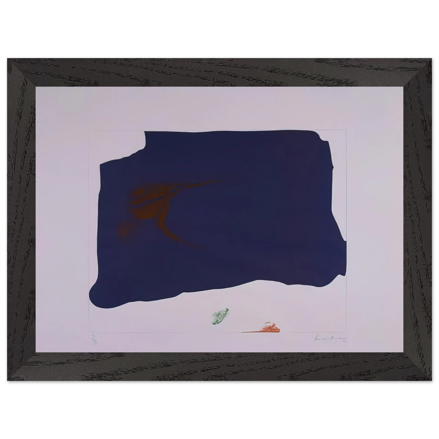 Helen Frankenthaler - Variation II on Mauve Corner - 1969 Wall art - 30x40 cm / 12x16 inches - Premium Wooden Framed Poster With Fine Art Paper - White frame