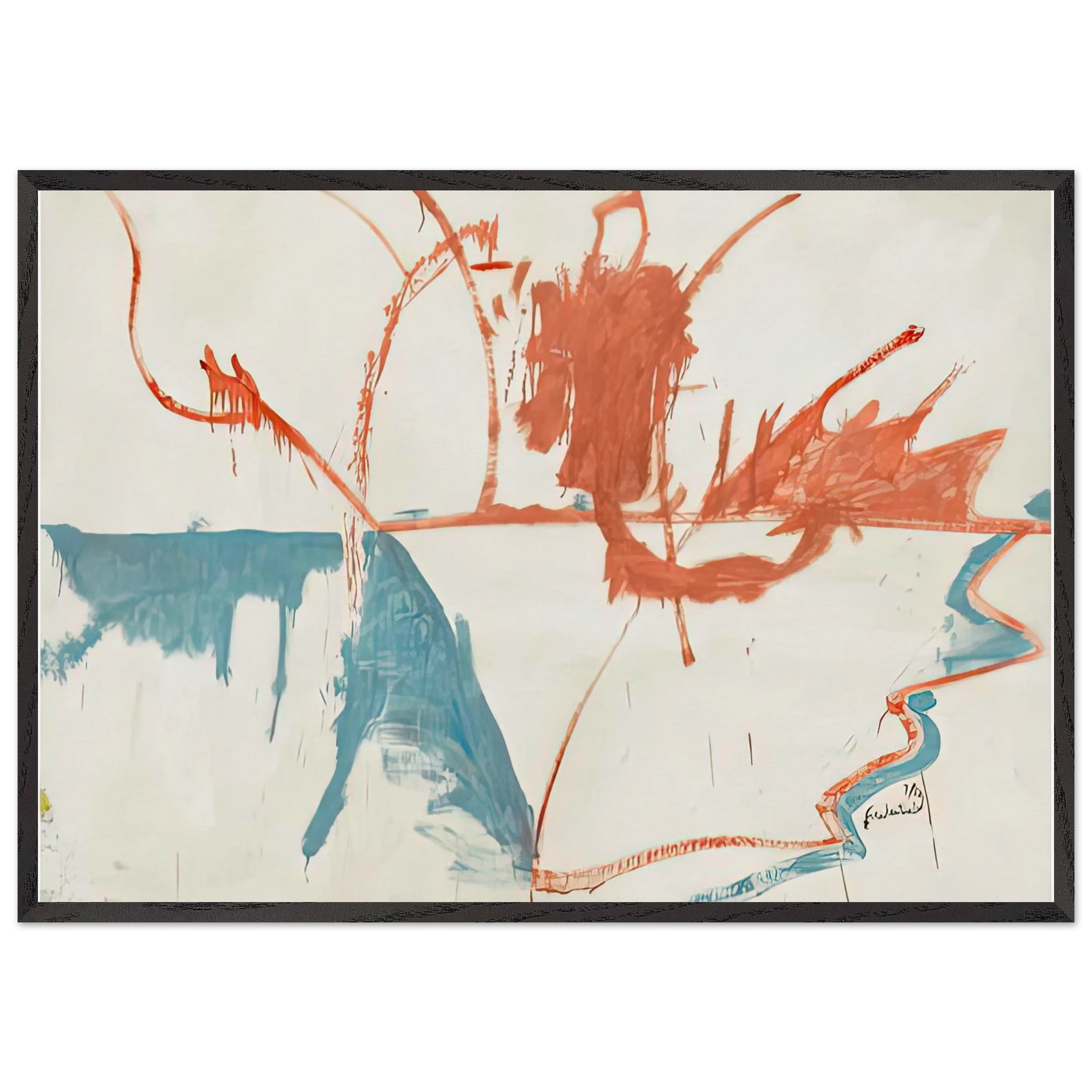 French Horizon 1958- - Helen Frankenthaler Framed Art Print – Black Wooden Frame - Default Title - -Framed Art Print