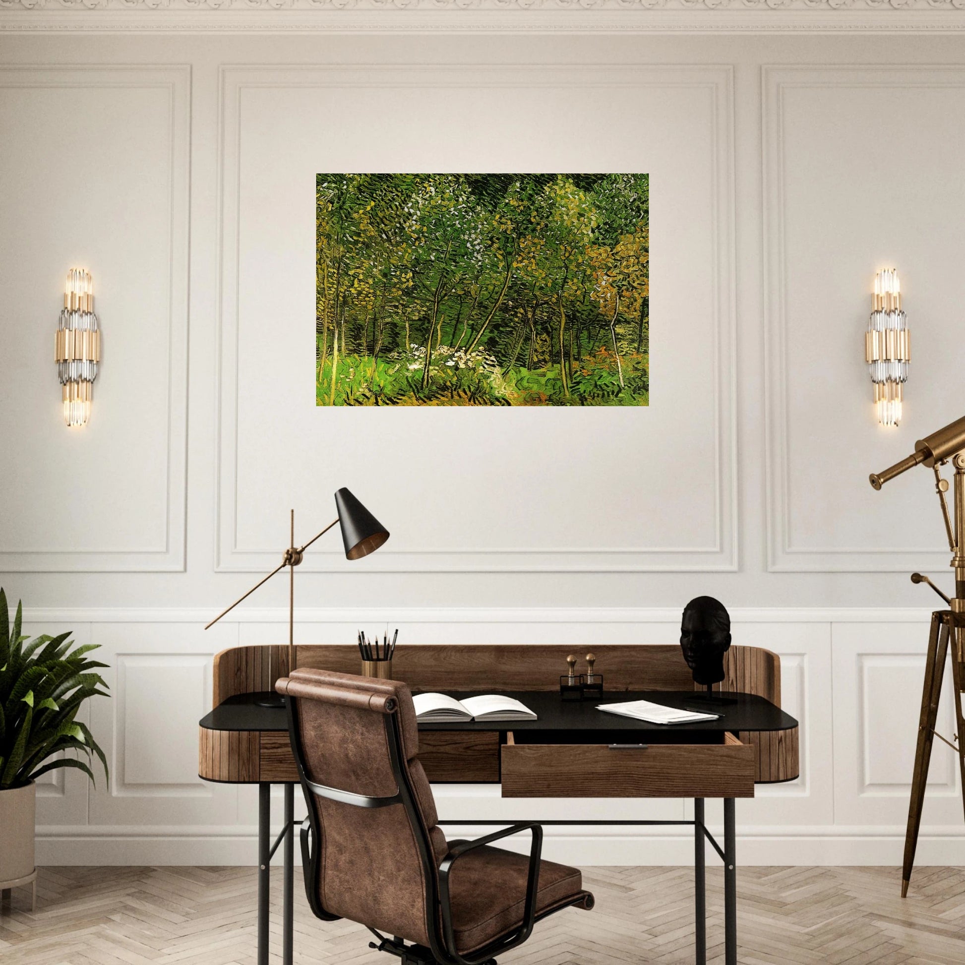 The Grove - Vincent van Gogh Brushed Aluminum Print - 70x100 cm / 28x40 inches | Vincent van Gogh Aluminum Print | Vincent van Gogh Prints