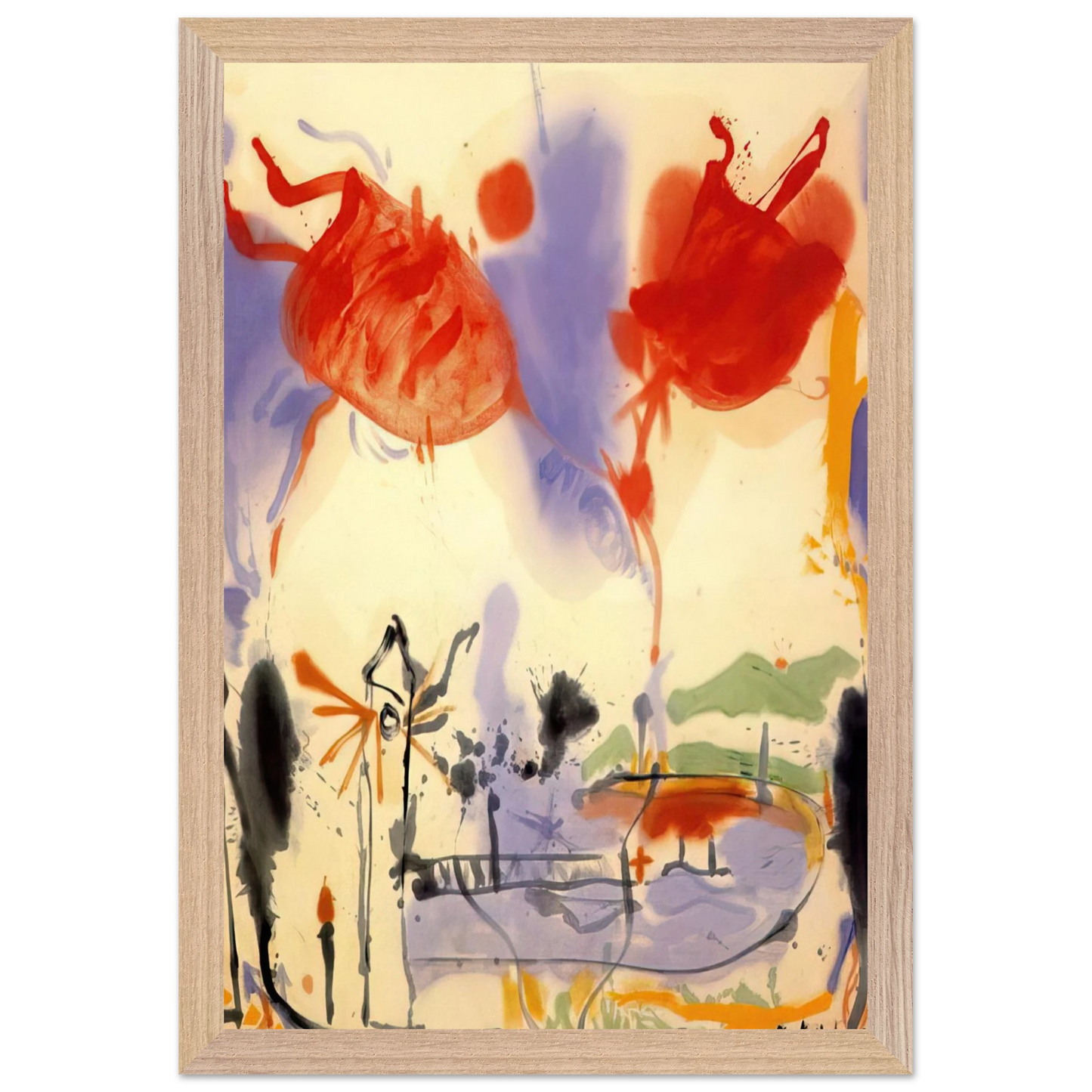 Helen Frankenthaler - Round Trip - 1957 Wall art - 70x100 cm / 28x40 inches - Fine Art Poster - -