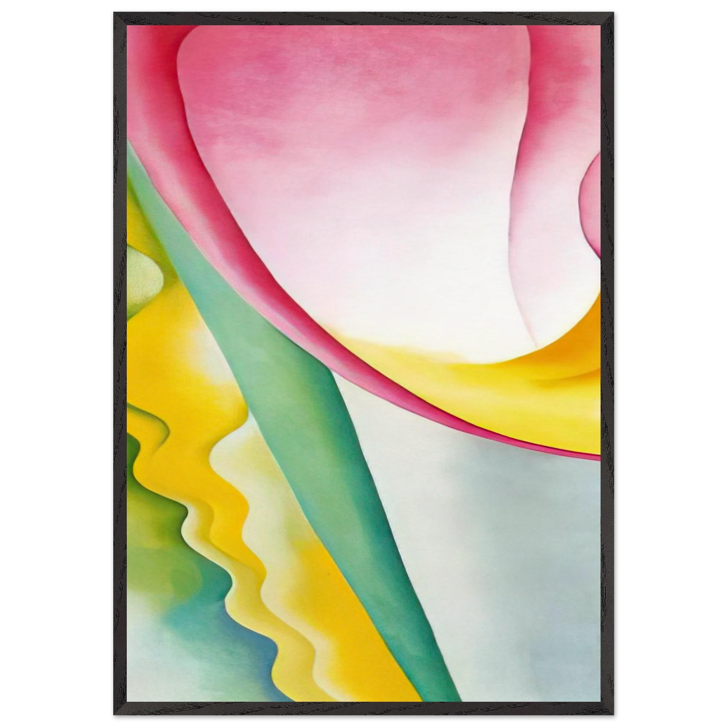 Abstraction No 77  Tulip  - Georgia OKeeffe Framed Art Print – Black Wooden Frame - Default Title - -Framed Art Print