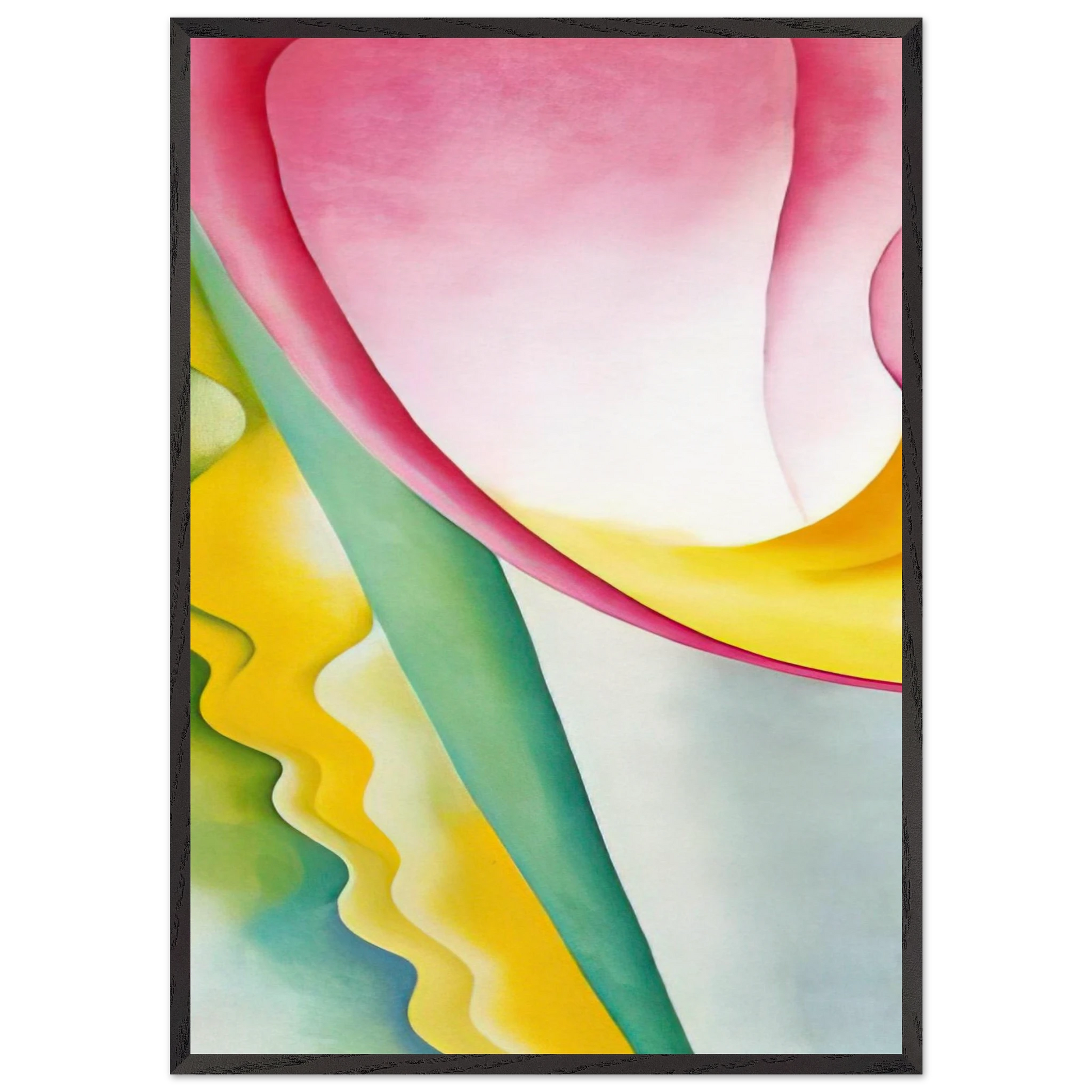 Abstraction No 77  Tulip  - Georgia OKeeffe Framed Art Print – Black Wooden Frame - Default Title - -Framed Art Print