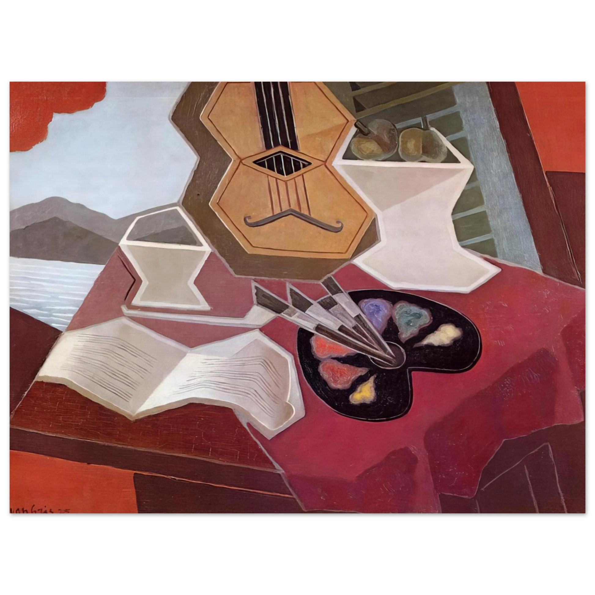 Juan Gris - TABLE OVERLOOKING THE SEA 1925 Fine Art Poster - Default Title