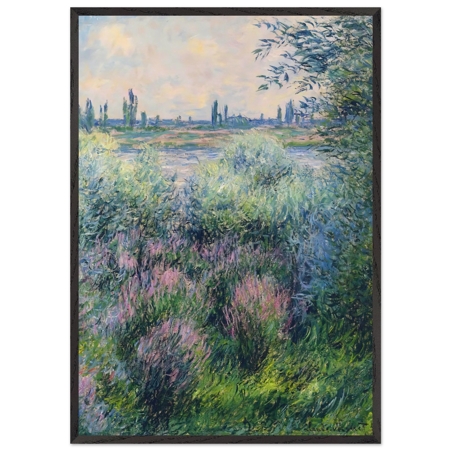 Spot on the Banks of the Seine - claude monet Framed Art Print – Black Wooden Frame - Default Title - -Framed Art Print