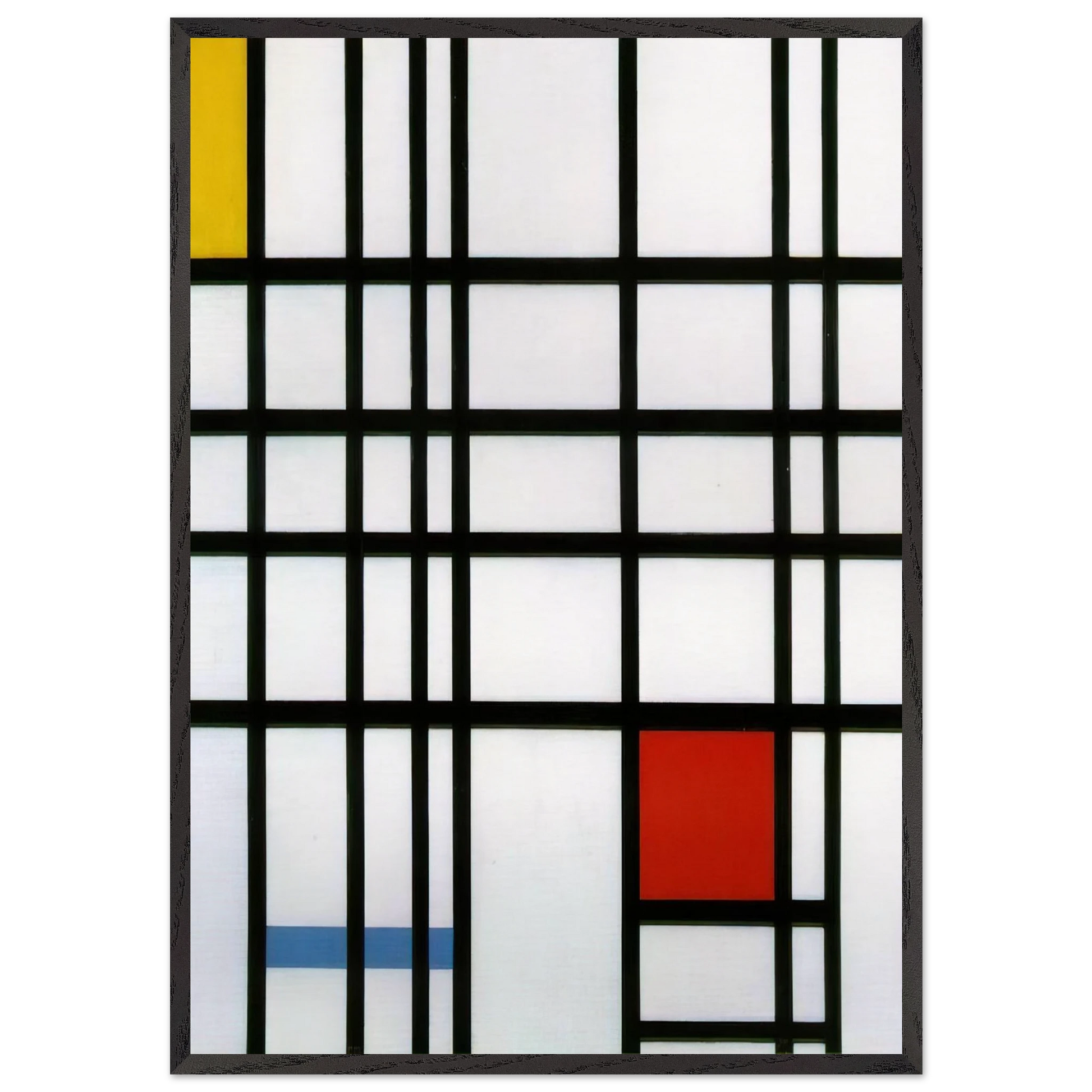 Composition with Red Yellow and Blue - Piet Mondrian Framed Art Print – Black Wooden Frame - Default Title - -Framed Art Print