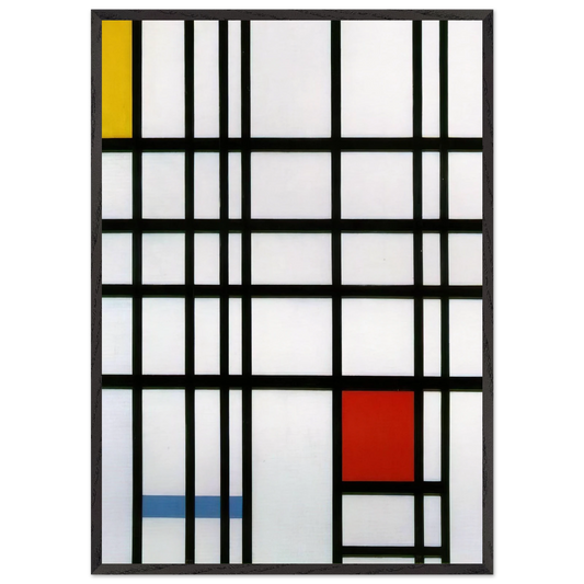 Composition with Red Yellow and Blue - Piet Mondrian 70x100 cm / 28x40 inches Framed Art Print – Black Wooden Frame