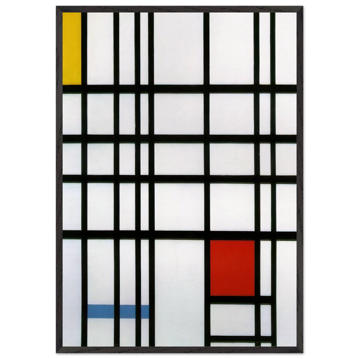 Composition with Red Yellow and Blue - Piet Mondrian 70x100 cm / 28x40 inches Framed Art Print – Black Wooden Frame