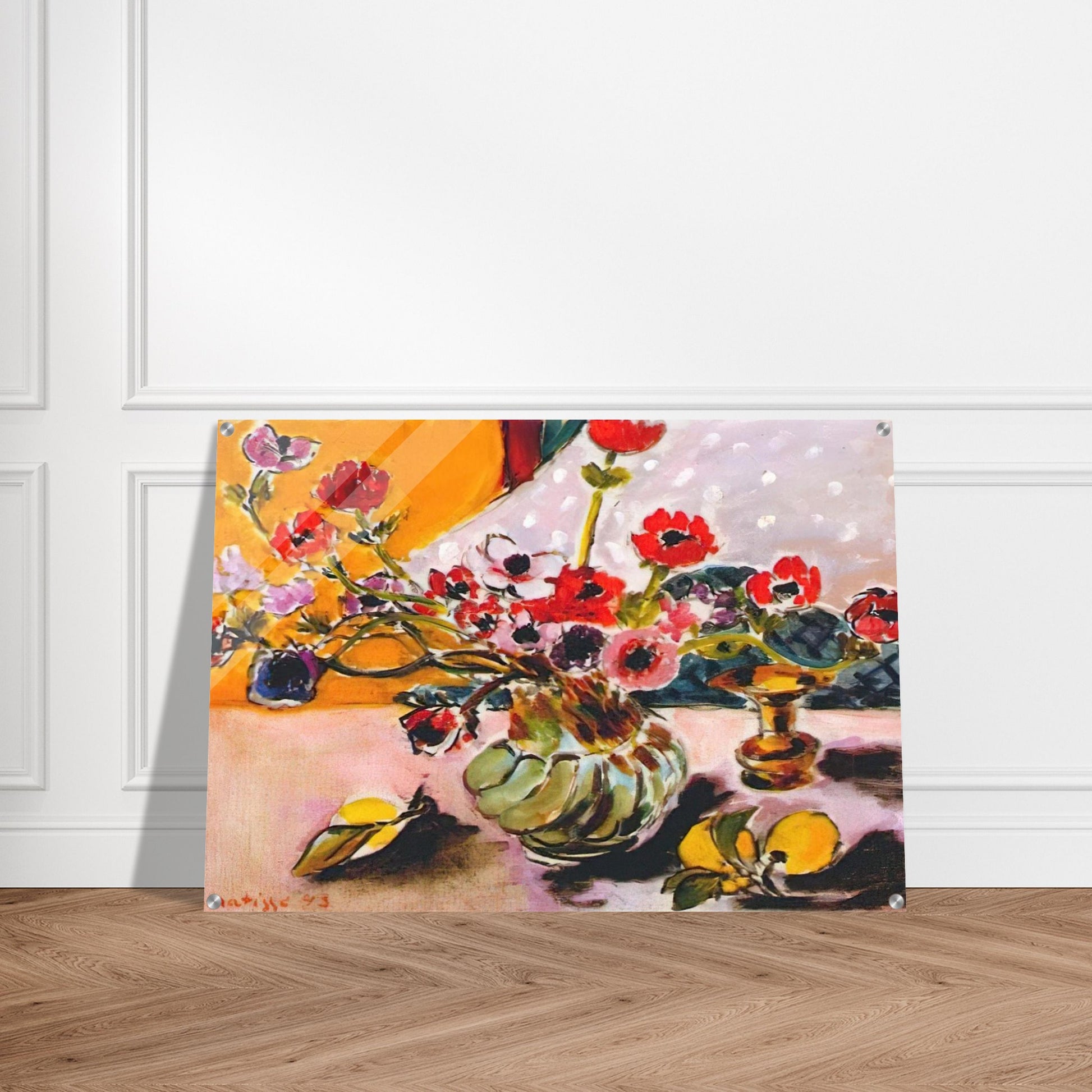 ANEMONES AND CHINESE VASE 1943 - Henri Matisse Acrylic Print - 70x100 cm / 28x40″ inches | Henri Matisse Wall Art | Henri Matisse Prints