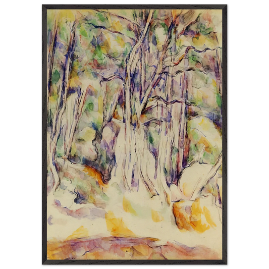 The Park of the Chateau Noir with Well - Paul Cezanne 70x100 cm / 28x40 inches Framed Art Print – Black Wooden Frame