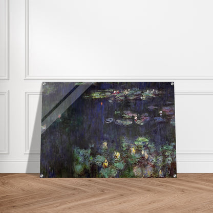Water Lilies, Green Reflection right half - claude monet Acrylic Print - 70x100 cm / 28x40″ inches