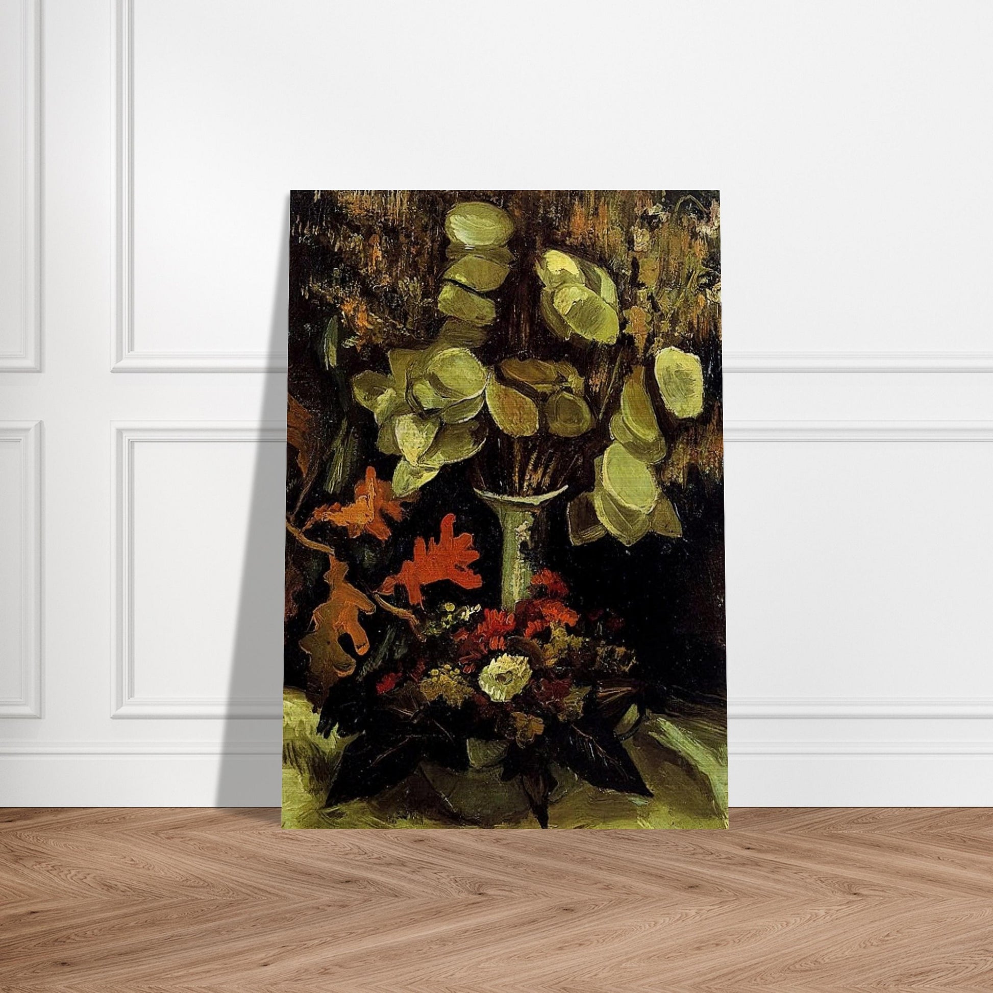 Vase with Honesty - Vincent van Gogh Brushed Aluminum Print - 70x100 cm / 28x40 inches | Vincent van Gogh Aluminum Print | Vincent van Gogh Prints