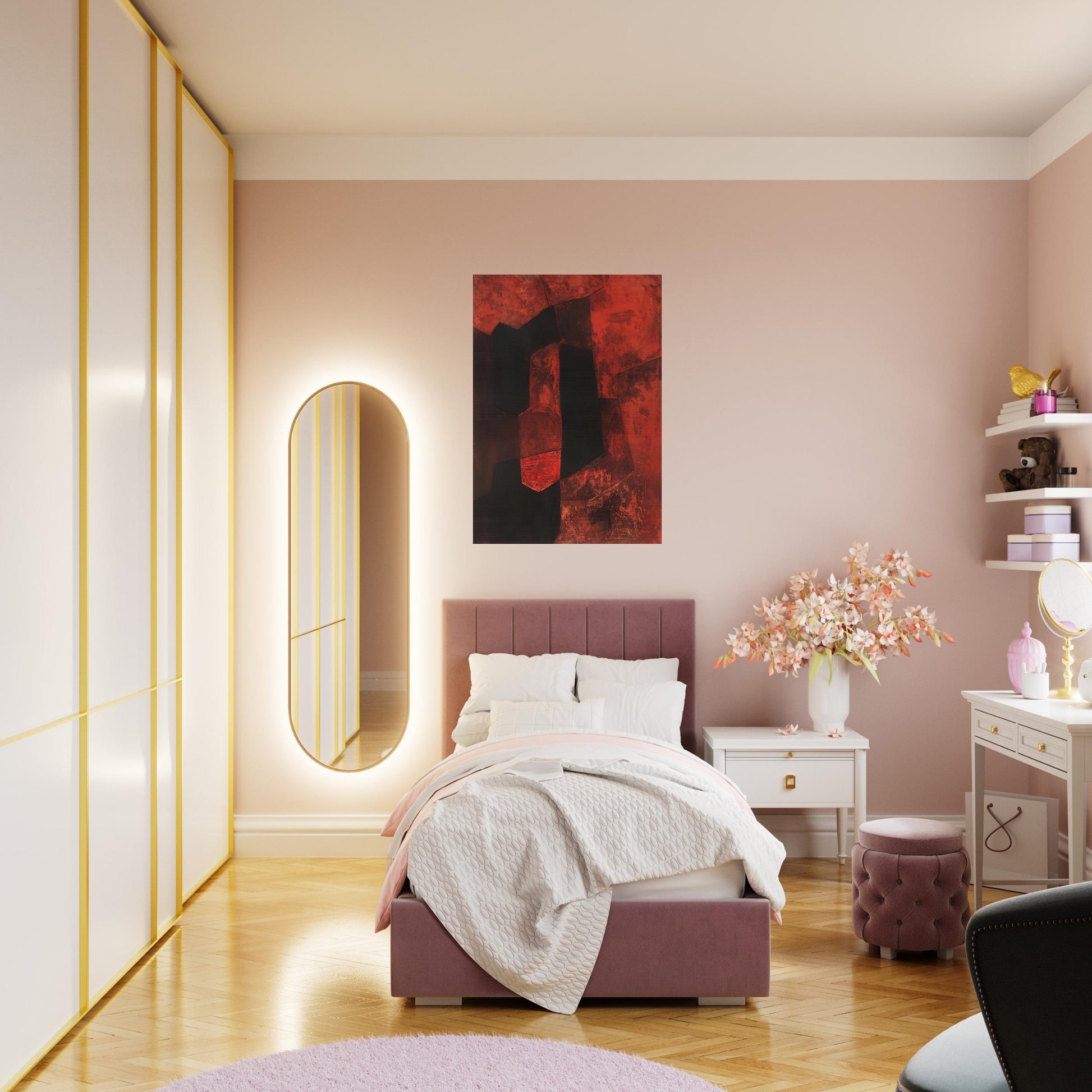 Composition brune et rouge - 1964 - Serge Poliakoff Brushed Aluminum Print - 70x100 cm / 28x40 inches | Serge Poliakoff Aluminum Print | Serge Poliakoff Prints