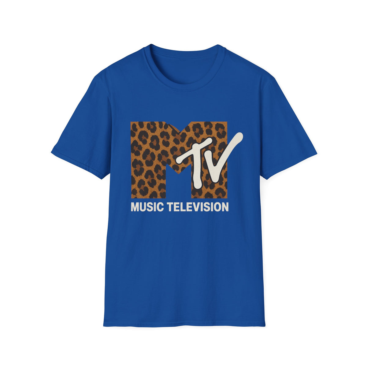 Vintage MTV Cheetah Print Graphic T-Shirt Retro Music Television 80s 90s Throwback Band Tee Unisex Animal Print Rock Shirt