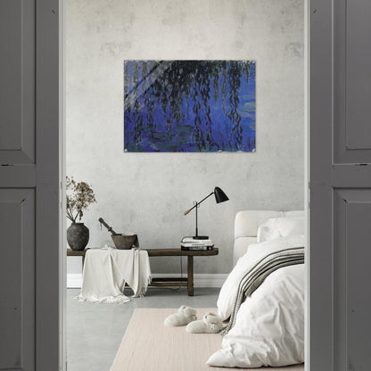 Water Lilies and Weeping Willow Branches - claude monet Acrylic Print - 70x100 cm / 28x40″ inches