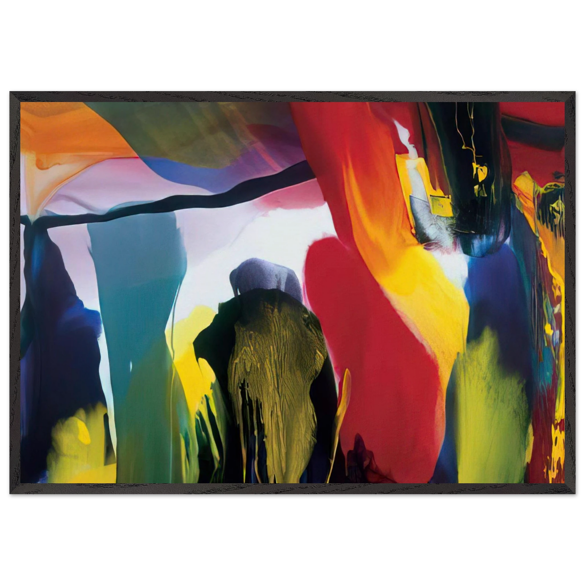 Phenomena Solstice Encounter - Paul Jenkins Framed Art Print – Black Wooden Frame - Default Title - -Framed Art Print