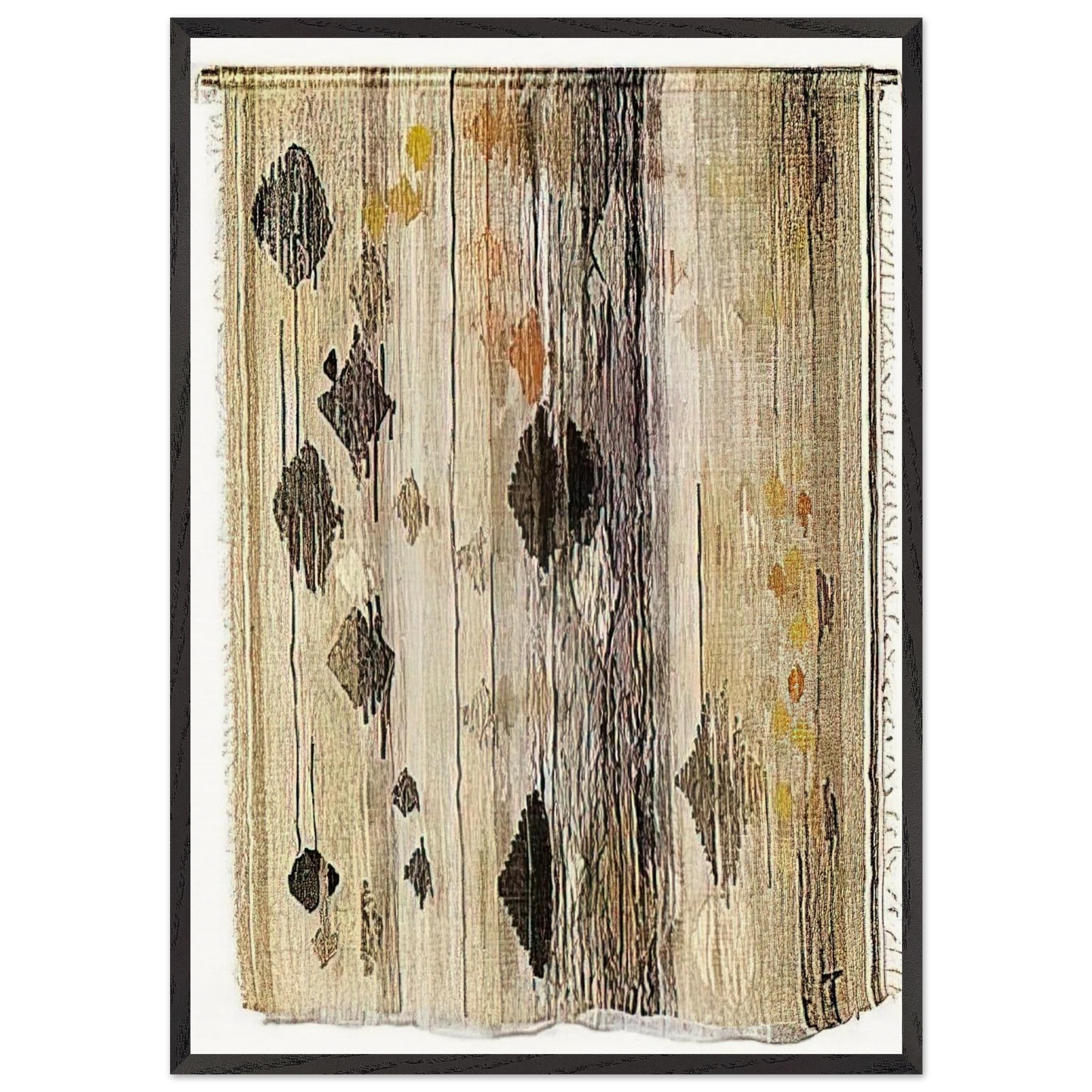 FLOATING SHAPES 1958 - Lenore Tawney Framed Art Print – Black Wooden Frame - Default Title - -Framed Art Print