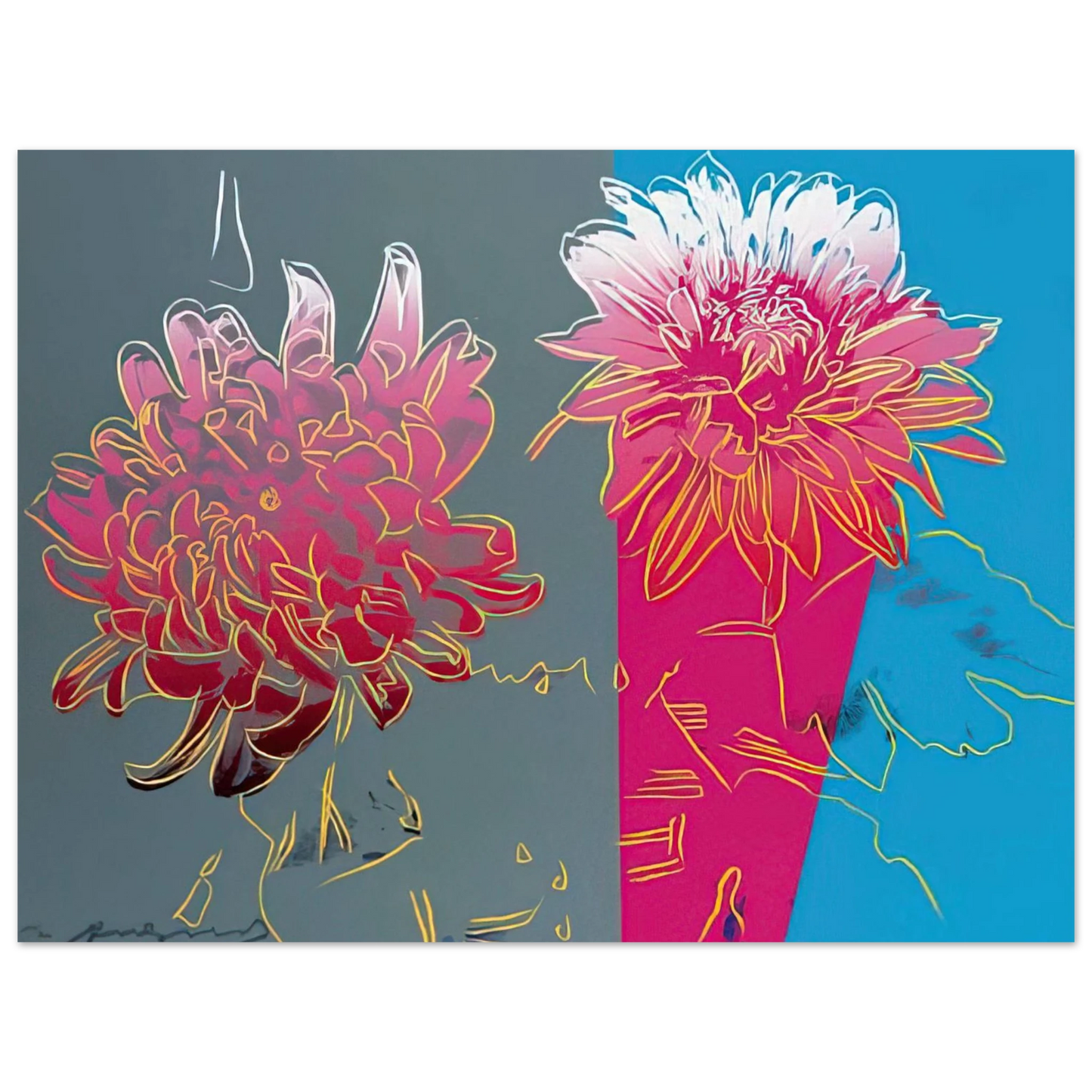 Andy Warhol - Kiku Fine Art Poster - 13x18 cm / 5x7 inches