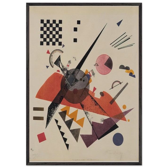 ORANGE 1923 - Wassily Kandinsky 70x100 cm / 28x40 inches Framed Art Print – Black Wooden Frame