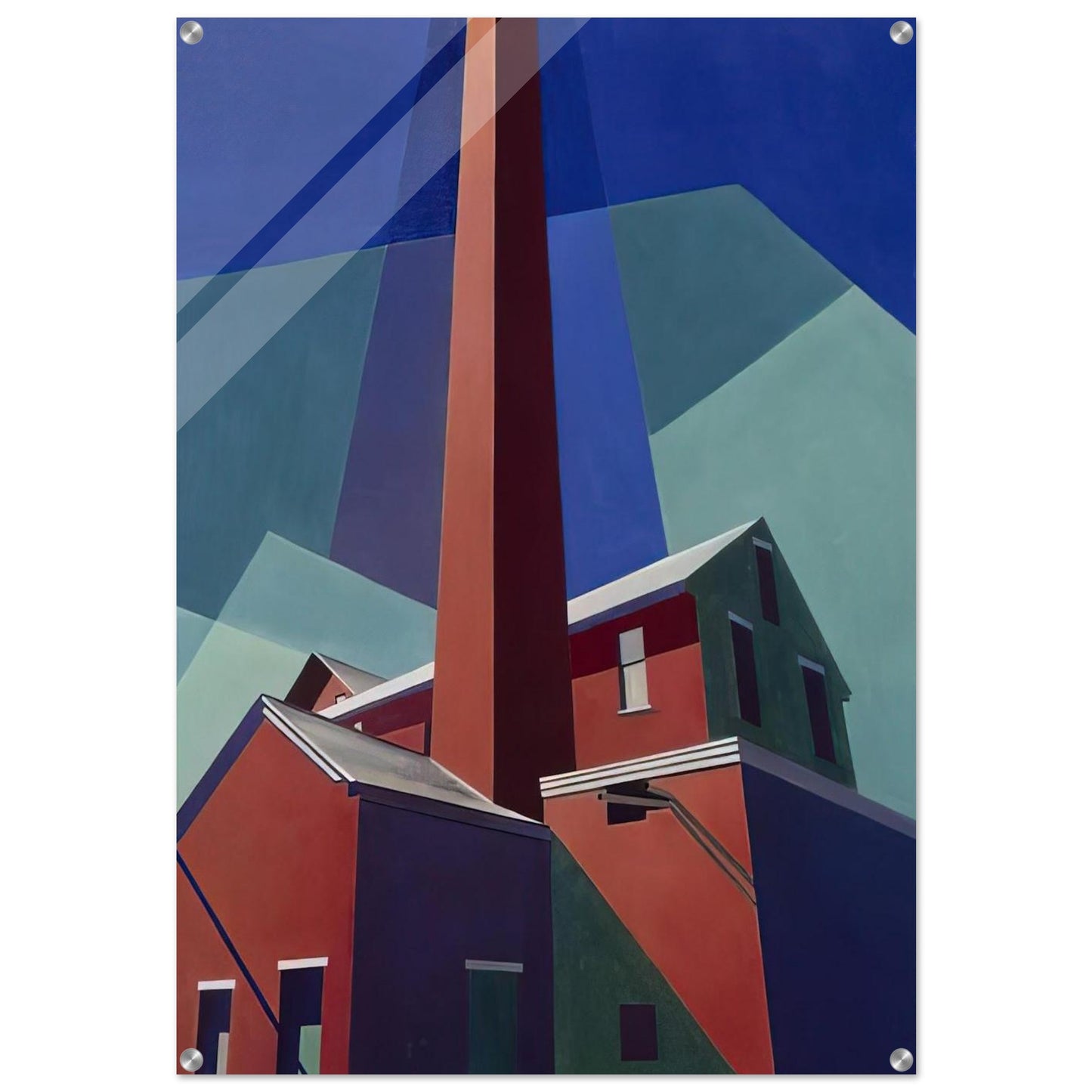 Ballardvale - 1946 - Charles Sheeler Acrylic Print - 70x100 cm / 28x40″ inches | Charles Sheeler Wall Art | Charles Sheeler Prints