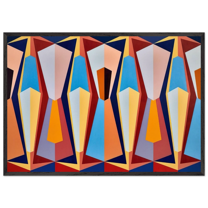 Stage II - 1958 - Karl Benjamin 70x100 cm / 28x40 inches Framed Art Print – Black Wooden Frame