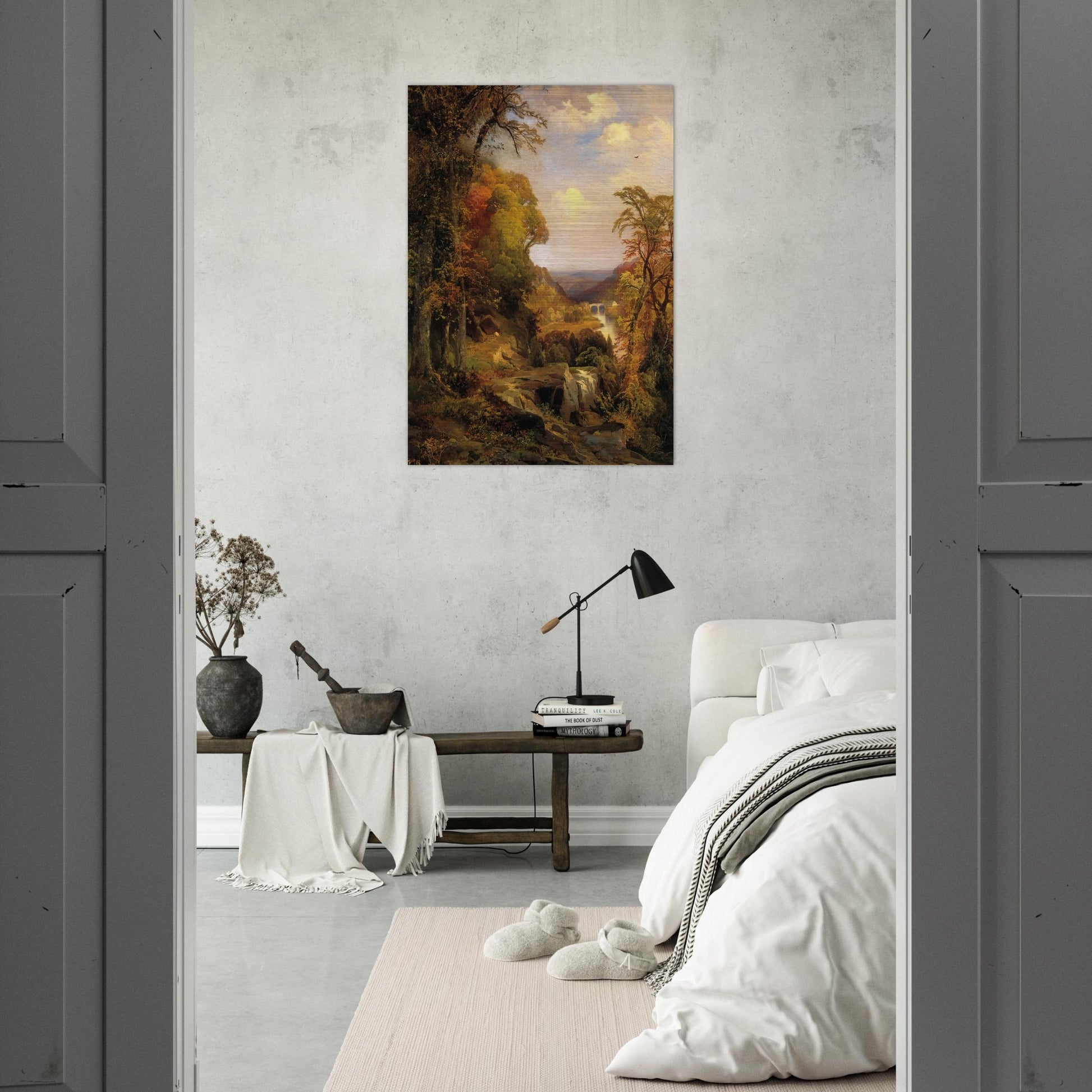 On the Wissahickon near Chestnut Hill - Thomas Moran Brushed Aluminum Print - 70x100 cm / 28x40 inches | Thomas Moran Aluminum Print | Thomas Moran Prints