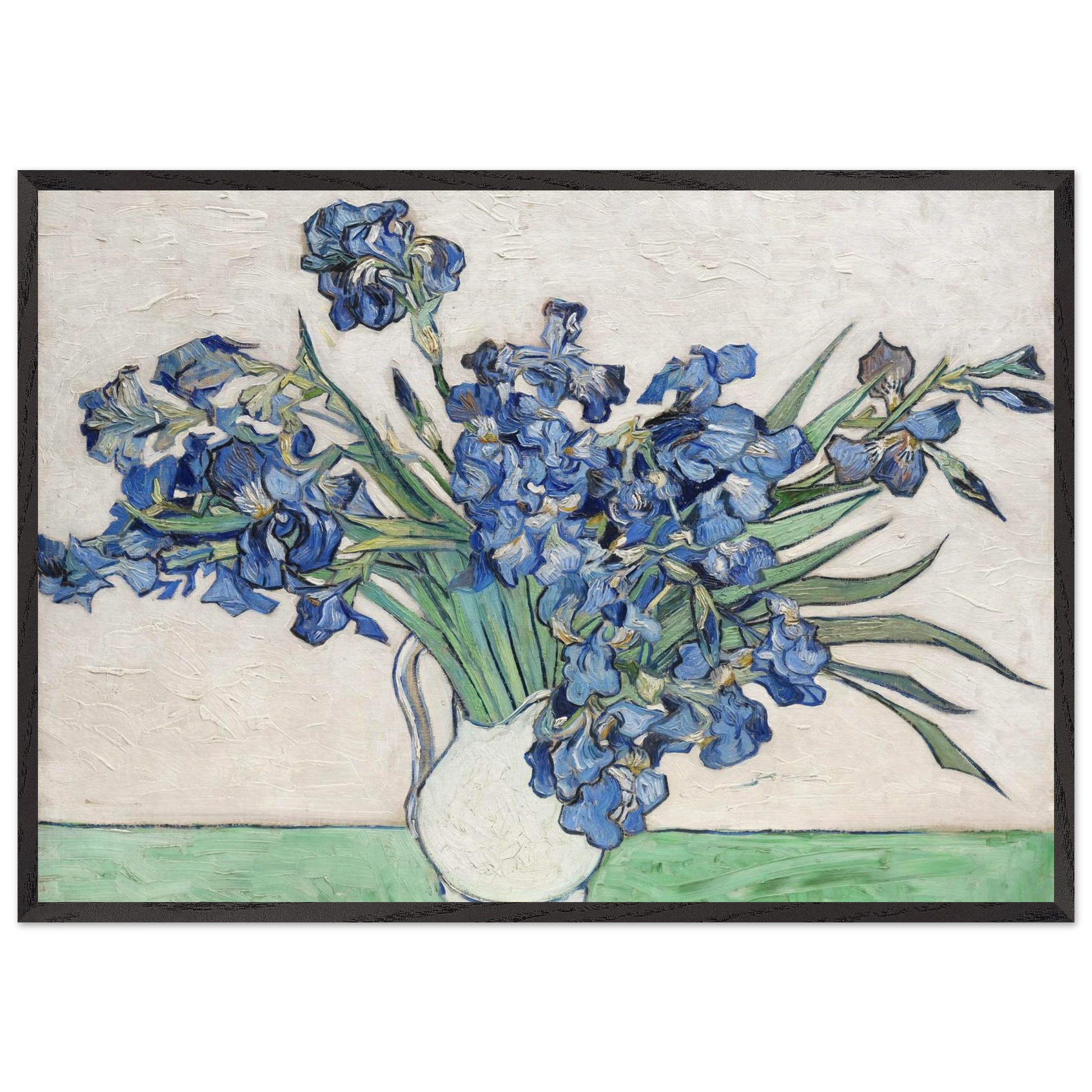 Vase with Irises - Vincent van Gogh Framed Art Print – Black Wooden Frame - Default Title - -Framed Art Print