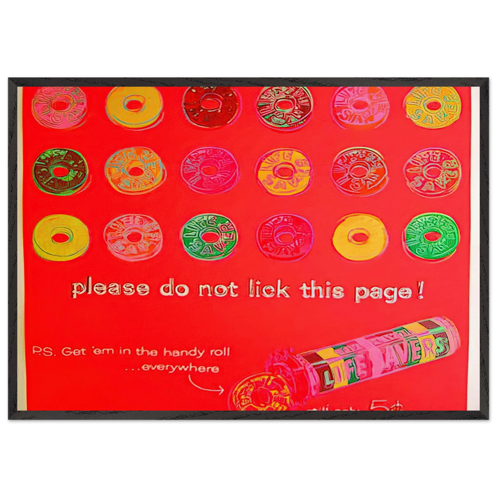 Life Savers - Andy Warhol 70x100 cm / 28x40 inches Framed Art Print – Black Wooden Frame