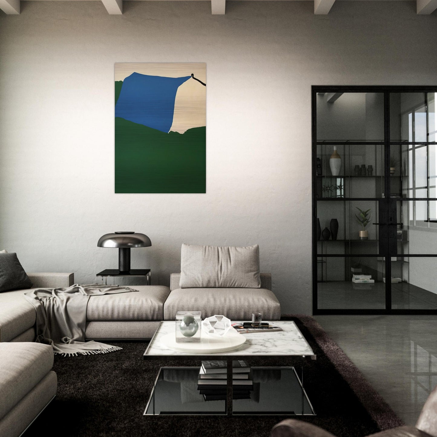 Camping II - 1970 - Ralston Crawford Brushed Aluminum Print - 70x100 cm / 28x40 inches | Ralston Crawford Aluminum Print | Ralston Crawford Prints