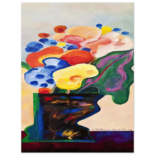 Aldemir Martins - Vase With Flowers - 1990 Fine Art Poster - Default Title