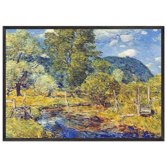 Bedford Hills - Childe Hassam 70x100 cm / 28x40 inches Framed Art Print – Black Wooden Frame