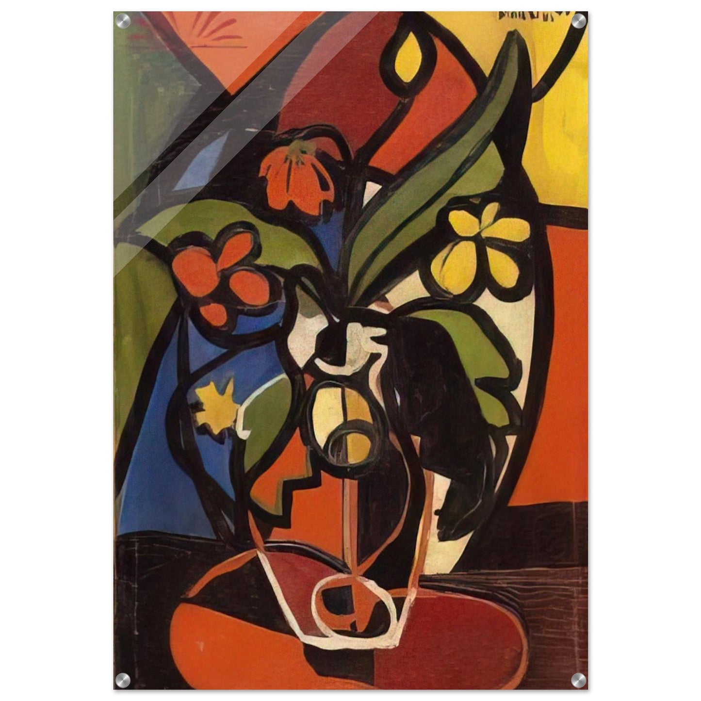 Vase of Flowers - 1949 - Aldemir Martins Acrylic Print - 70x100 cm / 28x40″ inches | Aldemir Martins Wall Art | Aldemir Martins Prints