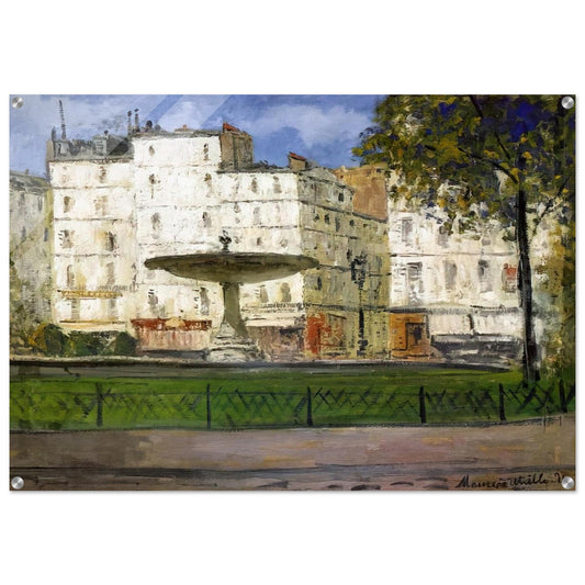 PLACE PIGALLE - Maurice Utrillo Acrylic Print - 70x100 cm / 28x40″ inches | Maurice Utrillo Wall Art | Maurice Utrillo Prints