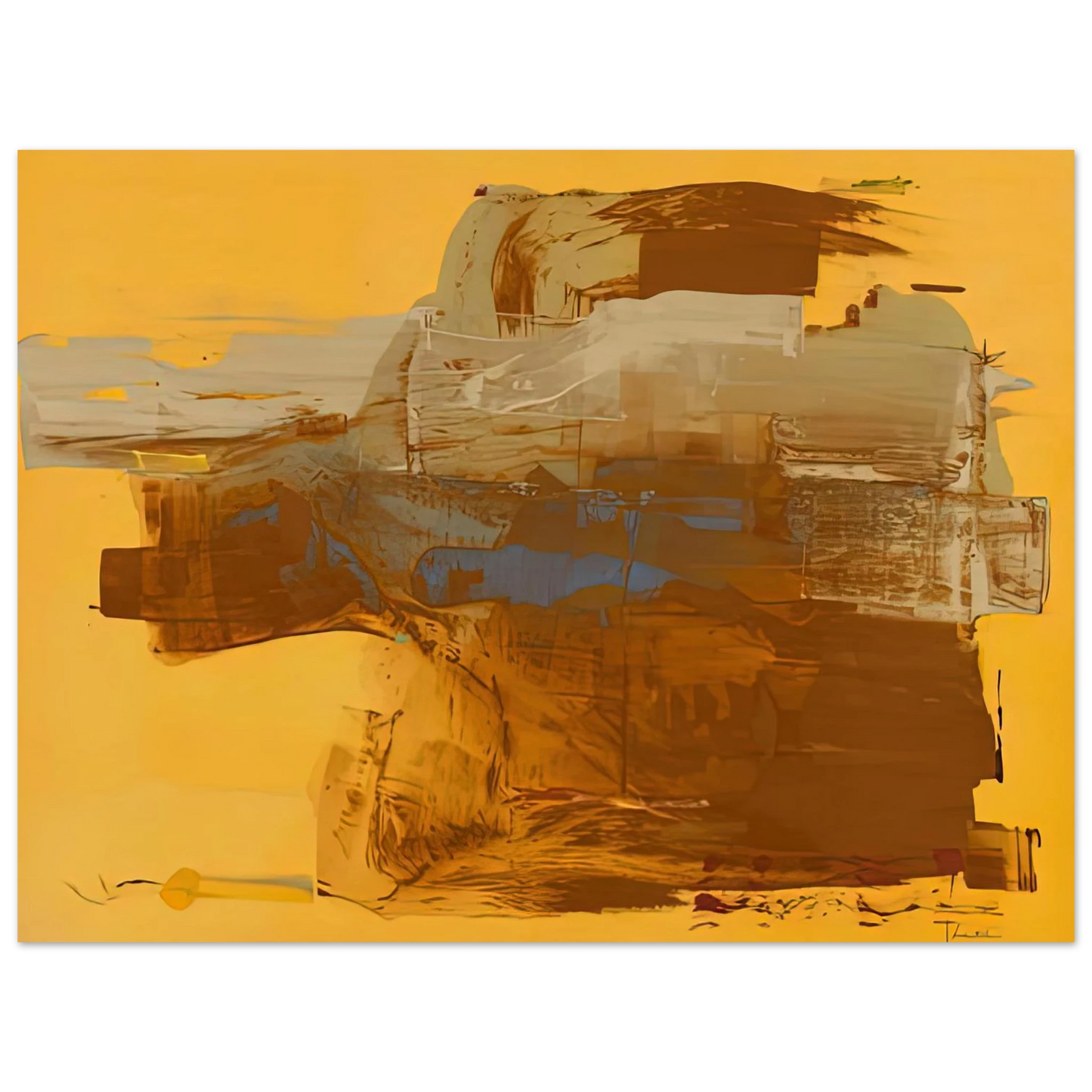 Helen Frankenthaler - Mineral Kingdom, 1976- Wall Art - 21x29.7 cm / 8x12" - Premium Wooden Framed Poster With Fine Art Paper - White frame
