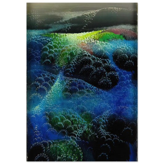 Fields Of Fog - Eyvind Earle Brushed Aluminum Print - 70x100 cm / 28x40 inches | Eyvind Earle Aluminum Print | Eyvind Earle Prints