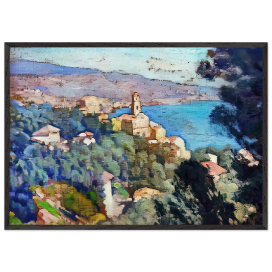 MORTULA AT GRIMALDI - Theo van Rysselberghe Framed Art Print – Black Wooden Frame - Default Title - -Framed Art Print